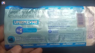 Unienzyme Tablet  Fungal Diastase Papain amp Activated Charcoal Tablets  Unienzyme Tablet Uses Dose [upl. by Kisor822]