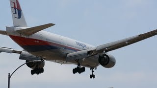 Malaysia Airlines Boeing 777200ER 9MMRO Landing at LAX [upl. by Neelia885]