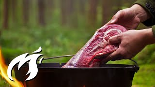 So frittierst du gefrorenes Rinderfilet im Wald 🔥😳🥩 Fire Kitchen ASMR 🔥🔥🔥 [upl. by Lj]