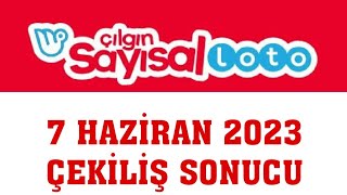 Çılgın Sayısal Loto Çekiliş Sonuçları 7 Haziran 2023 [upl. by Bowles]