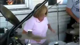 Mom is a Damn Maniac on the Drums plays wipe out fantastic drummer [upl. by Yttak]