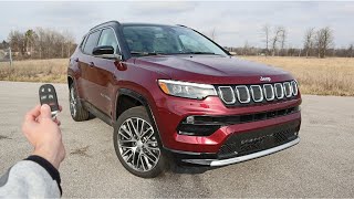 2022 Jeep Compass Limited 4X4 Start Up Walkaround POV Test Drive and Review [upl. by Eirlav]