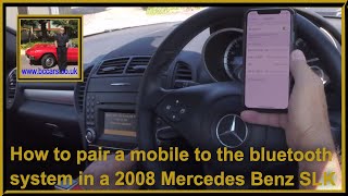 How to pair a mobile to the bluetooth system in a 2008 Mercedes Benz SLK [upl. by Debee531]