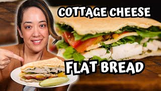 Trying the Viral 3 Ingredient Cottage Cheese Flatbread [upl. by Wadesworth445]