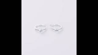 Sterling Silver Solitaire Hoop Earrings Created with Zircondia® Crystals [upl. by Yager]