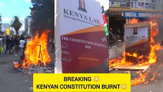 BREAKING 😳 KENYAN CONSTITUTION PUT ON FIRE BY ANGRY PROTESTORS AGAINST THE FINANCE BILL [upl. by Simah]