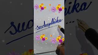 Sudeepthika in calligraphy pen 🖊️ artshorts calligraphypen viralartshorts [upl. by Nanor461]