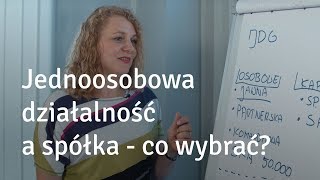 Jednoosobowa działalność a spółka  co wybrać QampA [upl. by Limaa]