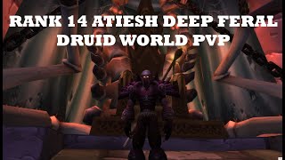 WoW Classic Deep Feral Druid World PVP Rank 14 Atiesh druid [upl. by Rollo401]