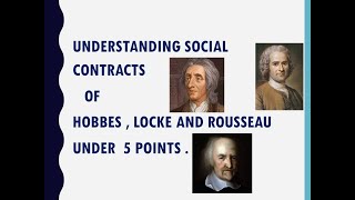 SOCIAL CONTRACTS OF HOBBES LOCKE AND ROUSSEAU IN JUST 5 POINTS WESTERN POLITICAL THOUGHT [upl. by Iram400]