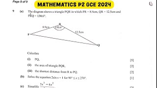 Trigonometry 2024 GCE Mathematics Paper 2 2024gce [upl. by Bourque366]