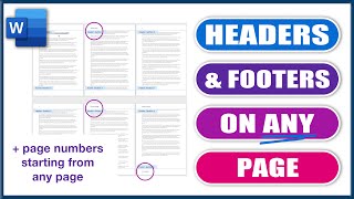 Headers amp Footers on ANY page in WORD  Microsoft Word tutorials [upl. by Chemash805]