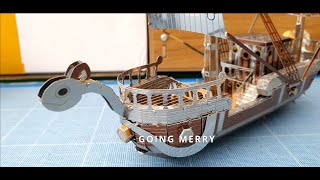 Bateau Going Merry 3D Metal Puzzle One Piece Manga en construction Modèle Z012 Microworld  Partie 2 [upl. by Medlin]