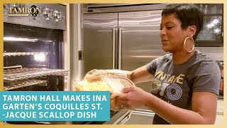 Tamron Hall Makes Ina Garten’s Coquilles StJacque Scallop Dish Recipe [upl. by Porett513]