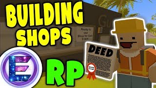 Unturned  Building a shop ready to use  Buying old shops and doing them up  Unturned RP [upl. by Tteraj]