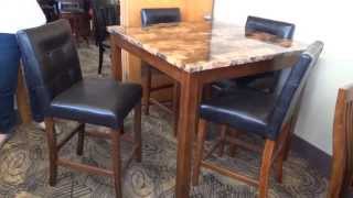 Ashley Theo Dinette Counter Height Table Set D158 Review [upl. by Htebazie]