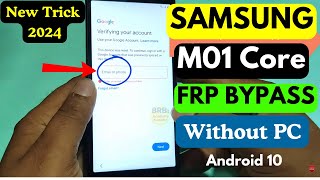 Samsung M01 Core FRP Bypass Without PC FRP UNLOCK Android 10 [upl. by Vergos]