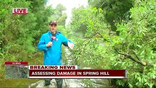 Assessing damage in Spring Hill after Hurricane Irmao [upl. by Aneekan154]