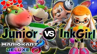 ABM Mario Kart 8 Deluxe RACE amp BATTLE MATCH Inkling Girl Vs Bowser Jr  HD [upl. by Rehtaeh287]