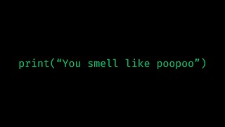 printquotyou smell like poopooquot  A basic calculator  Learn Python [upl. by Enirhtac]