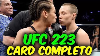 UFC 223  CARD COMPLETO E FAVORITOS UFC HOLLOWAY VS KHABIB [upl. by Sirtaeb557]