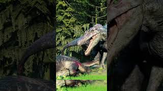 🦖SPINOSAURUS kills a NIGERSAURUS and INDOMINUS looking for a fight jurassicworldevolution2 jwe2 [upl. by Okihcas]