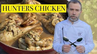 French HUNTERS CHICKEN recipe I How to cook famous poulet sauté chausseur [upl. by Basilius]