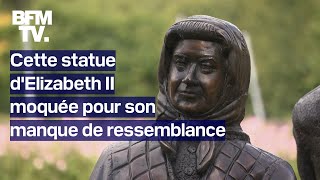 Une statue dElizabeth II moquée pour son manque de ressemblance [upl. by Atirhs585]