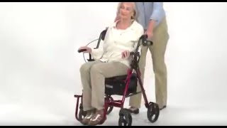 Drive Medical Duet Dual function transport wheelchair walker rollator review [upl. by Eniagrom]