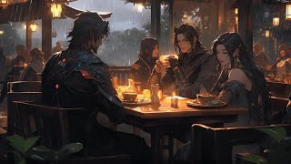 Fantasy MedievalTavern Music  Relaxing Celtic Music Tavern Ambience with Rain Sounds [upl. by Rogerio]