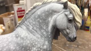 Painting a dapple gray model horse [upl. by Stacia]