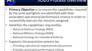 DoD JCIDS Process Overview [upl. by Hgielek766]