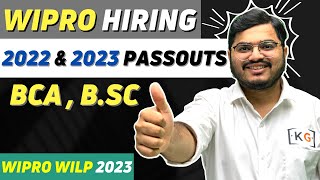 WIPRO Mega Hiring for 2023 amp 2022 Passouts  Wipro WILP 2023 Announced  BCA BSc Off Campus Job [upl. by Aij]