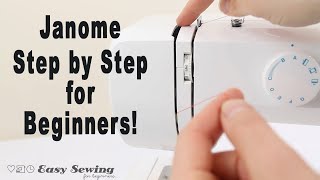 How to Thread a Janome Sewing Machine  Step by Step for Beginners [upl. by Ahsinuq]