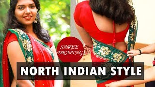 How To Wear Half Saree With A Lehenga  Belted Half Sari Draping Tutorial [upl. by Selinski]