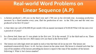 Arithmetic Progressions Daily Life Application [upl. by Aliab511]