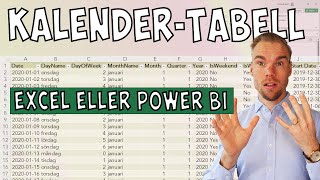 Excel  Den PERFEKTA kalendertabellen i Excel eller Power BI [upl. by Archangel]