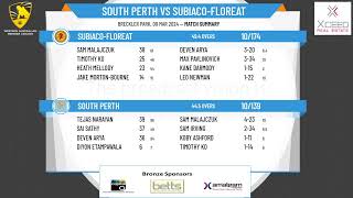 WA Premier Cricket  Tony Mann Shield U15s  Elimination Final 3  South Perth v SubiacoFloreat [upl. by Mailliw]