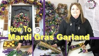 Deco Mesh Mardi Gras Door Garland Sneak Peek [upl. by Ramraj]