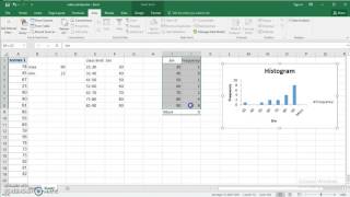 Use Excel 2016 to make Frequency distribution and Histogram for quantitative data [upl. by Aihsema]