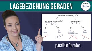 Lagebeziehung zweier Geraden  Vektorrechnung  Beispiel parallele Geraden [upl. by Meldon613]