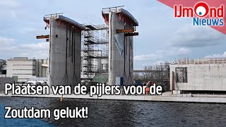 Plaatsen van de pijlers voor de Zoutdam gelukt [upl. by Mareld771]