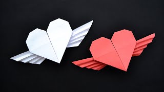 Cute PAPER HEART WITH WINGS  Easy Origami  Tutorial DIY by ColorMania [upl. by Niac992]