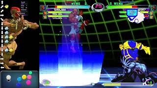 MvC2 DhalsimCyclops rushmixreset sequences vs BlackheartCableCyclops [upl. by Ruckman]