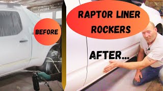 Raptor Liner Sprayed Rocker Panels and Wheel Wells Turned out decent with a few helpful tips [upl. by Eemyaj]