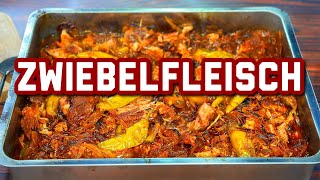 Zwiebelfleisch Rezept mit Gelinggarantie  Westmünsterland BBQ [upl. by Carrnan]