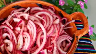 Receta Cebolla Morada Curtida ideal para Relleno Negro o Cochinita Pibil  saboresvintage [upl. by Annahsit]