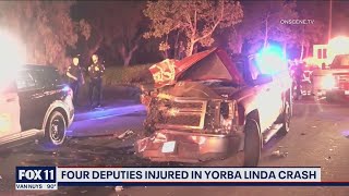 4 deputies injured in Yorba Linda crash [upl. by Leelaj]