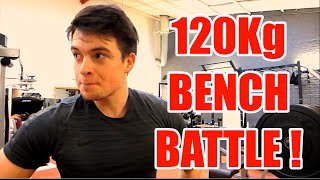 120Kg BENCH BATTLE  Pause Bench Press And Sling Shot Work [upl. by Atneuqal]