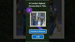 Highest T20 Partnership for SL cricket srilankacricket t20cricket [upl. by Formenti]